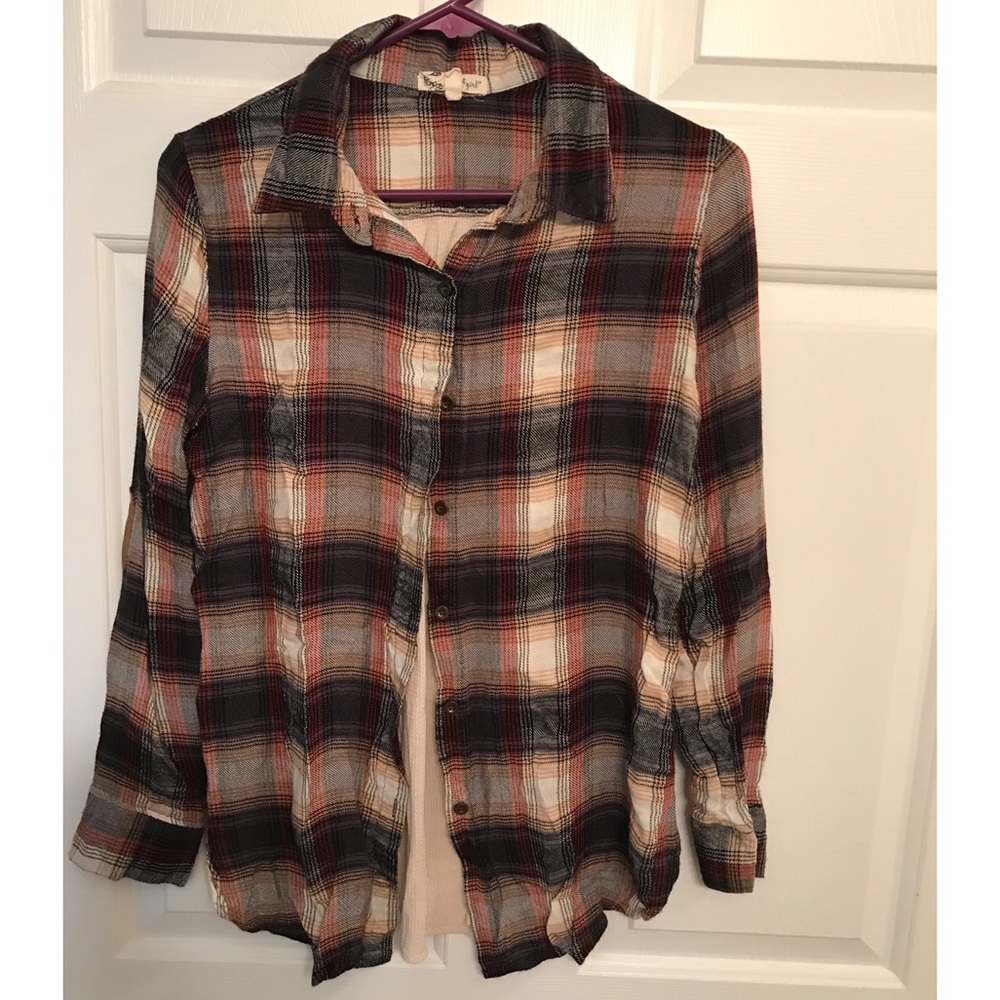 about a girl Plaid Button Down Shirt Sz S - Picture 1 of 9